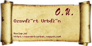 Ozsvárt Urbán névjegykártya